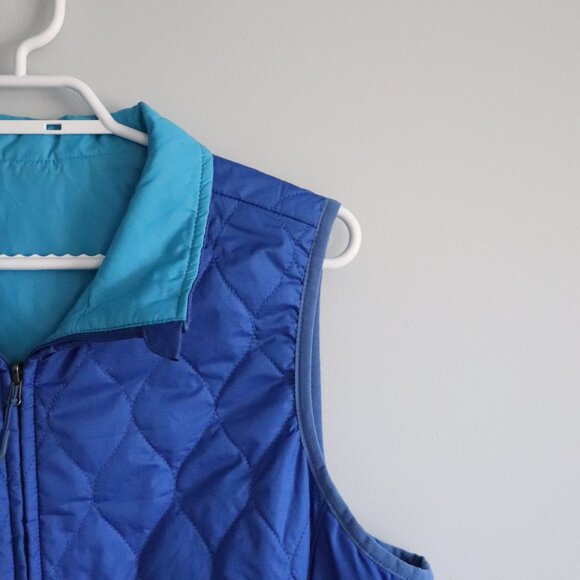 L.L. Bean Womens Blue Lrg Reversible Insulated Quilted Full Zip Lightweight Vest - Picture 6 of 16